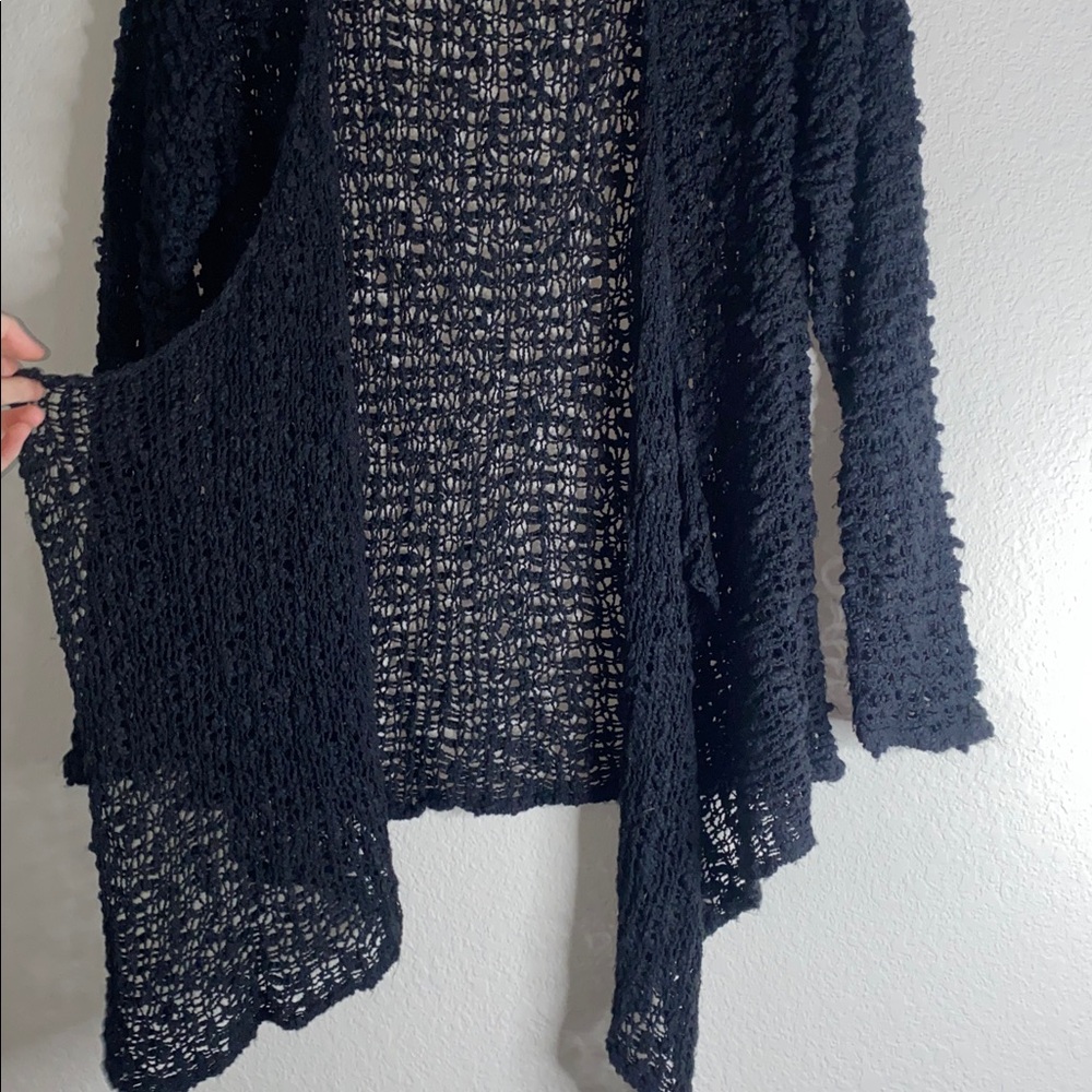 🪼Soft Surroundings Charcoal Grey Knitted high low Cardigan! - Picture 10 of 10